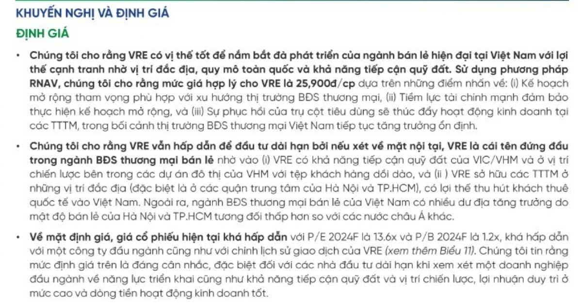 VPBankS nói gì về tỷ lệ lấp đầy của các trung tâm thương mại Vincom Retail?