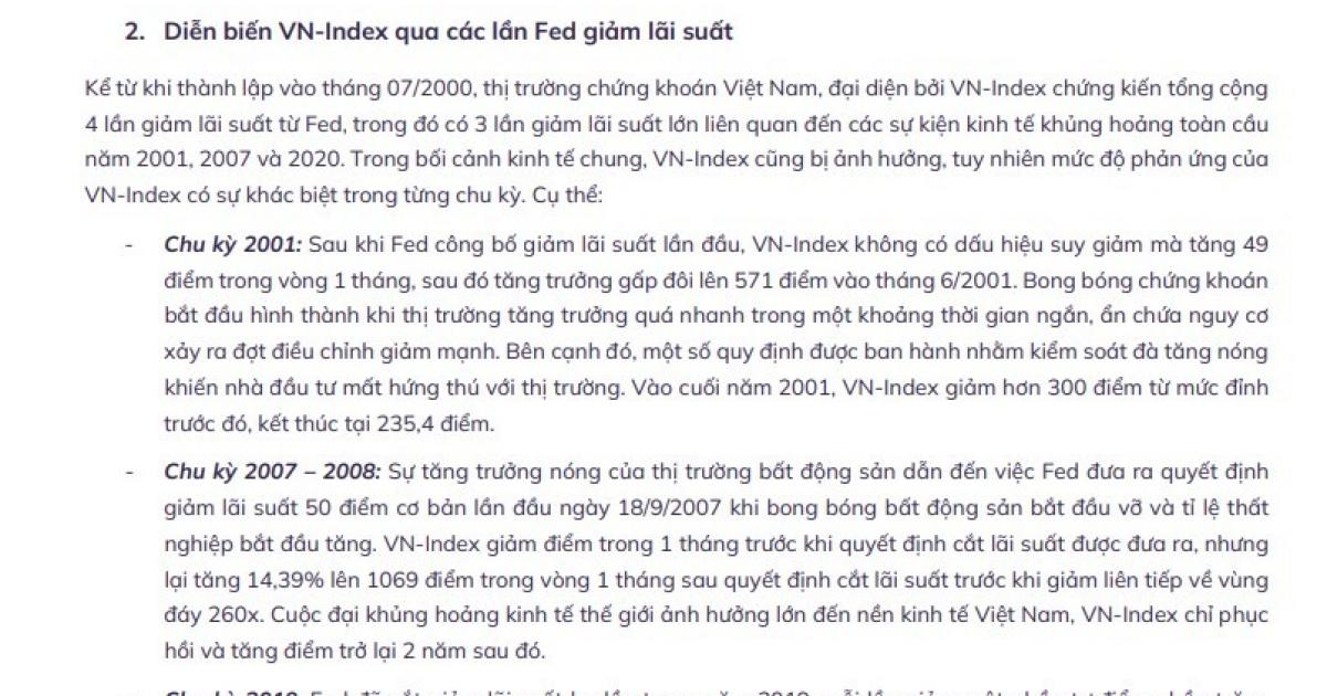 Diễn biến VnIndex qua mỗi lần Fed giảm lãi suất