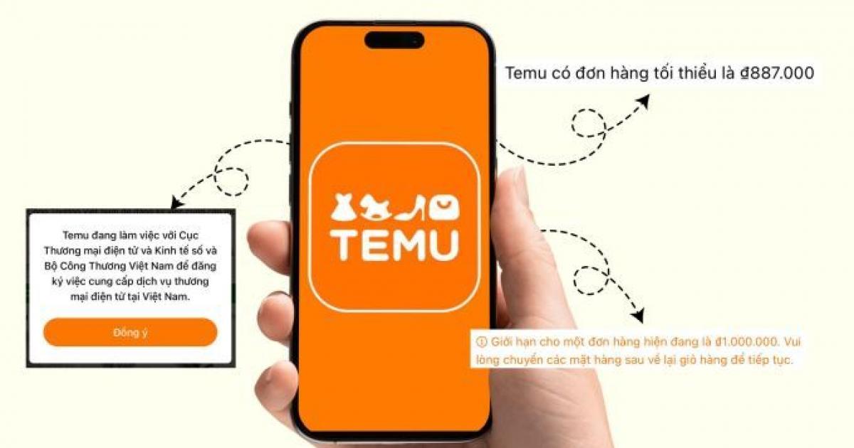 Temu giới hạn đơn hàng không quá một triệu đồng