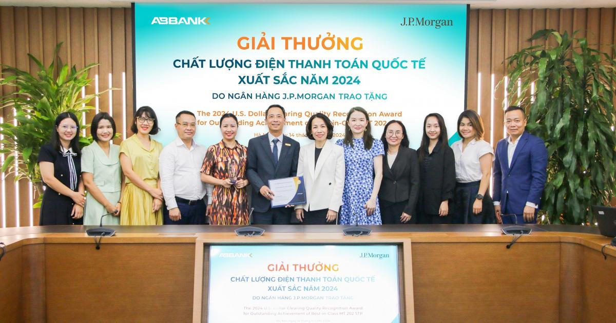 ABBank được vinh danh ngân hàng có “chất lượng điện thanh toán quốc tế xuất sắc 2024”