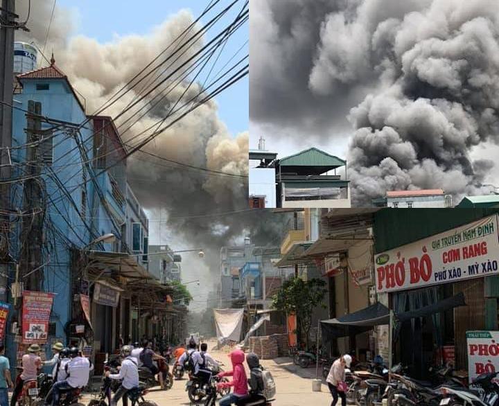 Hà Nội: Cháy dữ dội tại xưởng gỗ ở Hữu Bằng, Thạch Thất