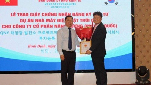 Doanh nghiệp Hàn Quốc 'rót' 1.600 tỷ đồng xây nhà máy điện mặt trời tại Bình Định