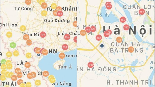 Airvisual thông báo về ô nhiễm ở Hà Nội