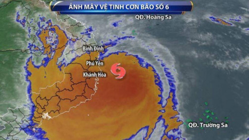 Bão số 6 áp sát đất liền, mưa lớn và gió giật mạnh tại Bình Định - Khánh Hòa