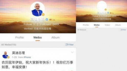 Thủ tướng Ấn Độ đóng tài khoản cá nhân trên Weibo