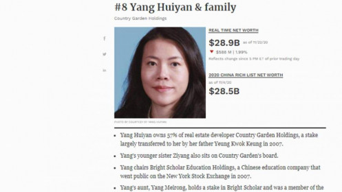 Người phụ nữ duy nhất có tên trong top 10 tỷ phú giàu nhất Trung Quốc là ai?