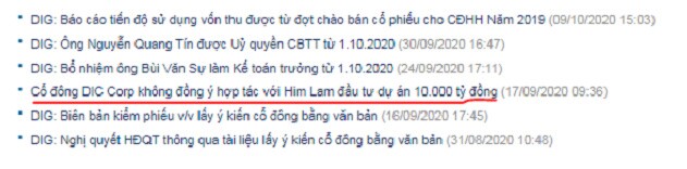 DIG: Hậu thoái vốn