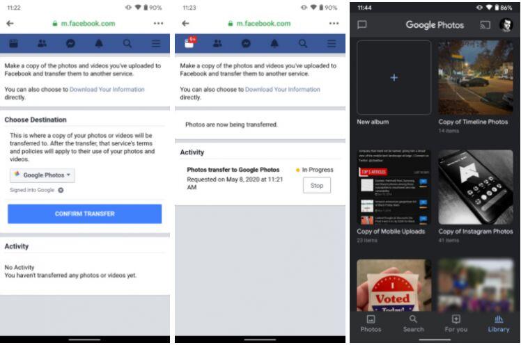 Chuyển hình từ Facebook sang Google Photos một cách dễ dàng