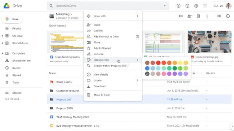 Google Drive Folder thêm nhiều tính năng mới