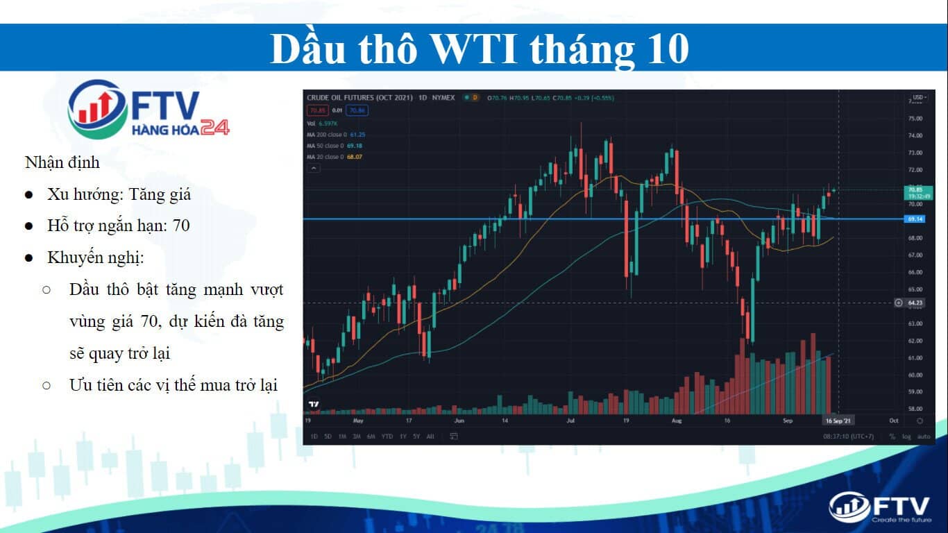 Thị trường hàng hóa 16/9: Dầu thô bứt phá, Cà phê duy trì đà tăng
