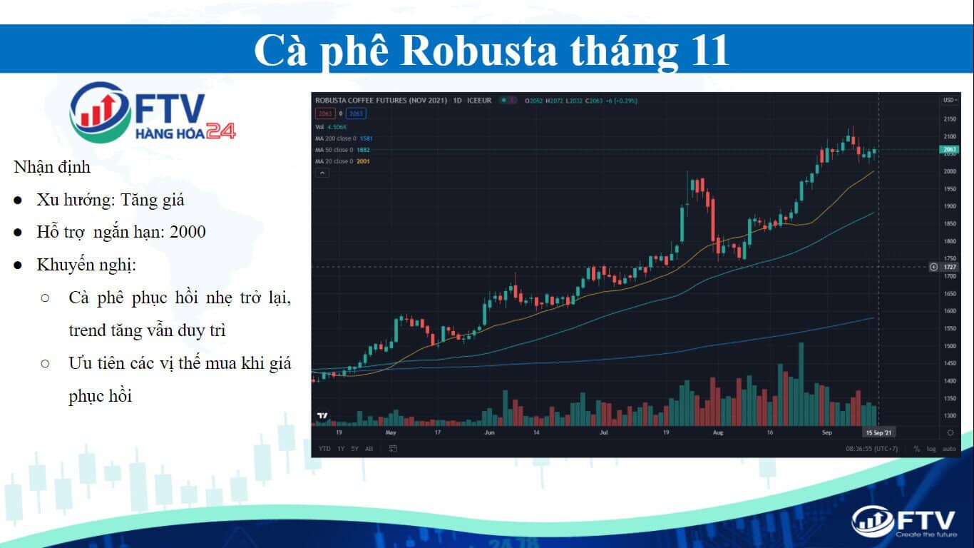 Thị trường hàng hóa 16/9: Dầu thô bứt phá, Cà phê duy trì đà tăng