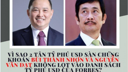 Vì sao 2 tân tỷ phú USD sàn chứng khoán Bùi Thành Nhơn và Nguyễn Văn Đạt không lọt vào danh sách tỷ phú USD của Forbes?