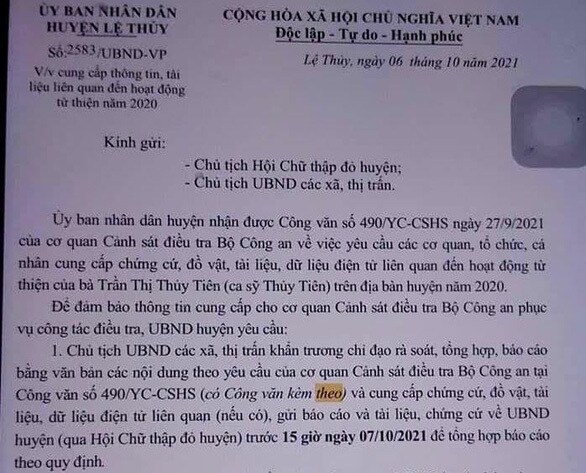 Bộ Công an ‘truy’ chứng cứ liên quan hoạt động từ thiện của Thủy Tiên