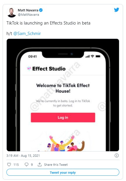 TikTok xây dựng nền tảng AR riêng mình – TikTok Effect Studio