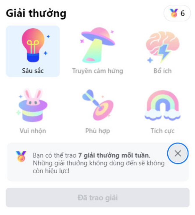 Facebook vừa ra mắt nút giải thưởng cho toàn bộ người dùng