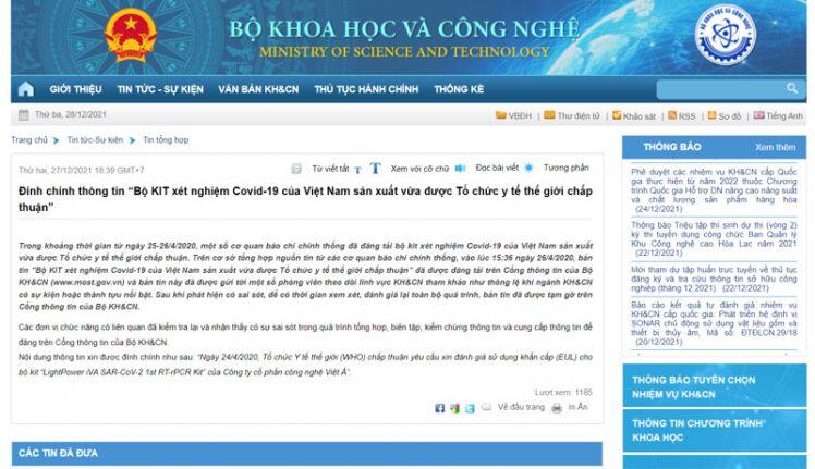 Luật sự phân tích về vụ ‘kit test Việt Á được WHO công nhận’: "Bộ KH&CN có ngụy biện, né trách nhiệm"?