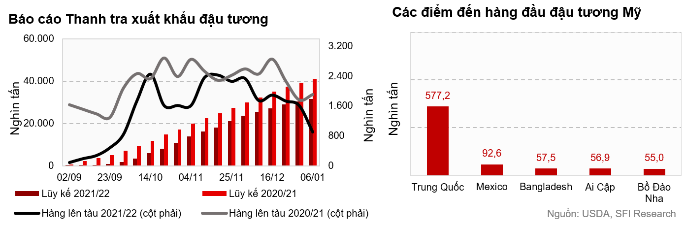 Giao hàng ngô sang Trung Quốc tăng mạnh, đậu tương giảm mạnh và lúa mì tăng nhẹ so với tuần trước