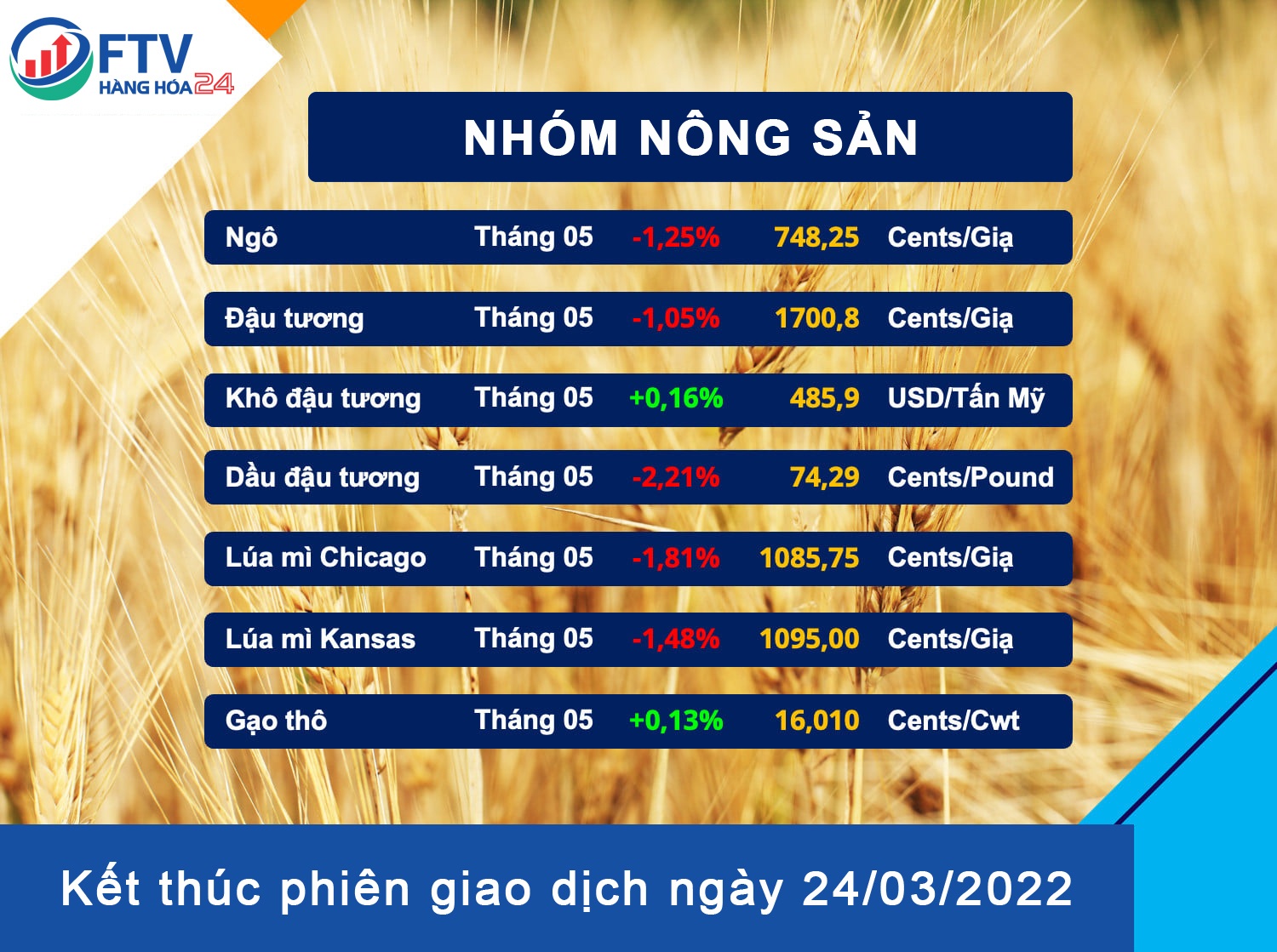 Tổng hợp thị trường hàng hóa ngày 25/03