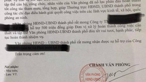 [Video] Đúng sai Văn Phòng HĐND - UBND Tp. Thuận An "xin" doanh nghiệp 500 triệu ăn tết