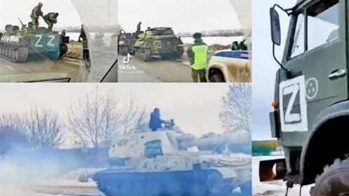 Ký tự lạ trên loạt cơ giới Nga âm thầm áp sát Ukraine: "Thông điệp cuối cùng" cho Kiev?