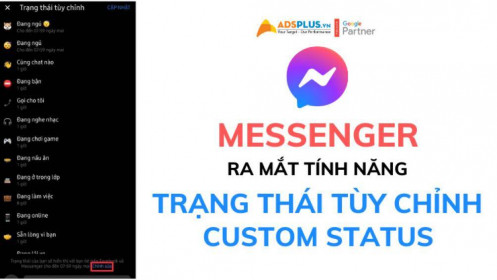 Facebook ra mắt “trạng thái tùy chỉnh – custom status” trên Messenger