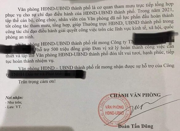 Không chỉ 1 doanh nghiệp bị 'xin' tiền Tết, thành phố Thuận An sẽ trả lại tiền đã nhận