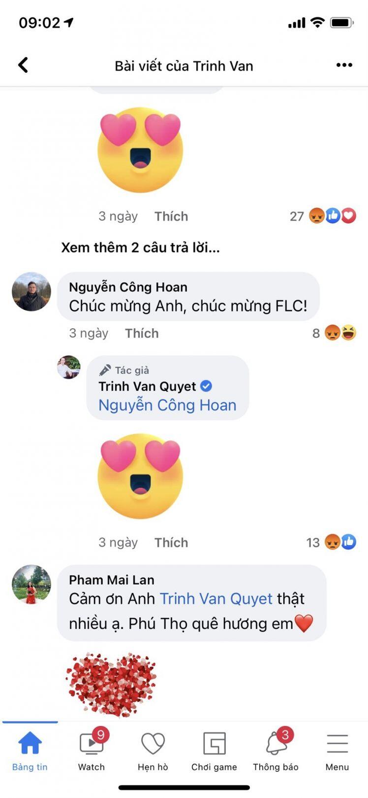 Cổ đông đồng loạt "tấn công" Facebook của Chủ tịch Trịnh Văn Quyết