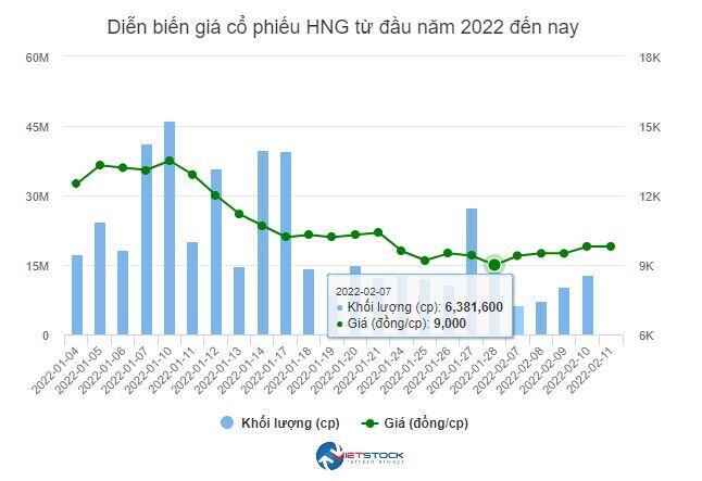 Ngân hàng tiếp tục bán thêm 25.4 triệu cp HNG của HAG để thu hồi nợ