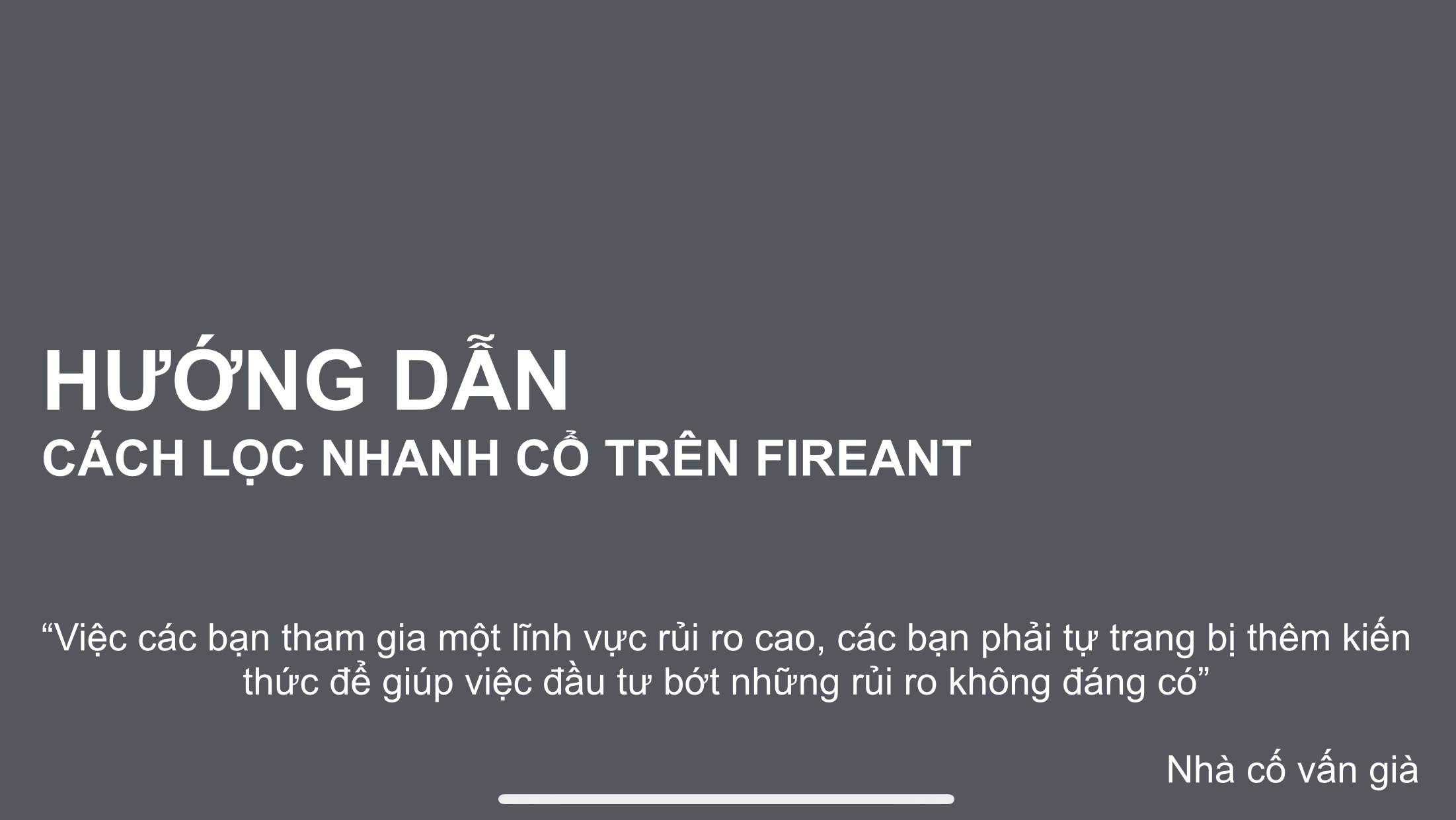Hướng dẫn lọc cổ phiếu nhanh