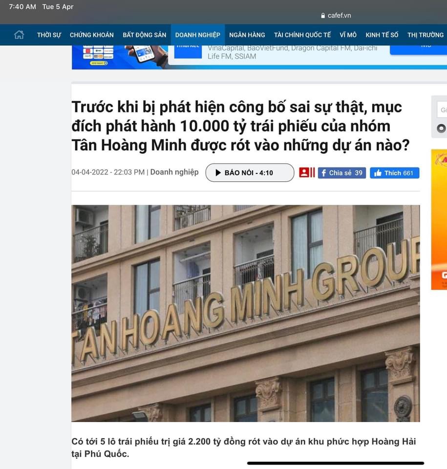 THM và những cảnh báo đầu tiên của thị trường trái phiếu doanh nghiệp!