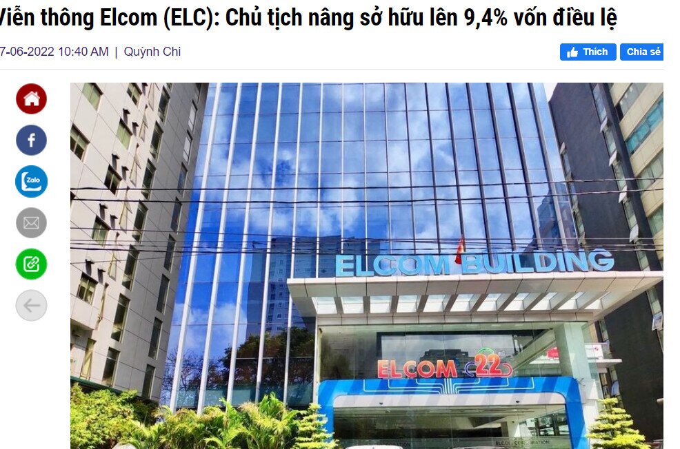 ELC – CTCP Đầu tư Phát triển Công nghệ Điện tử Viễn thông (HSX: ELC)