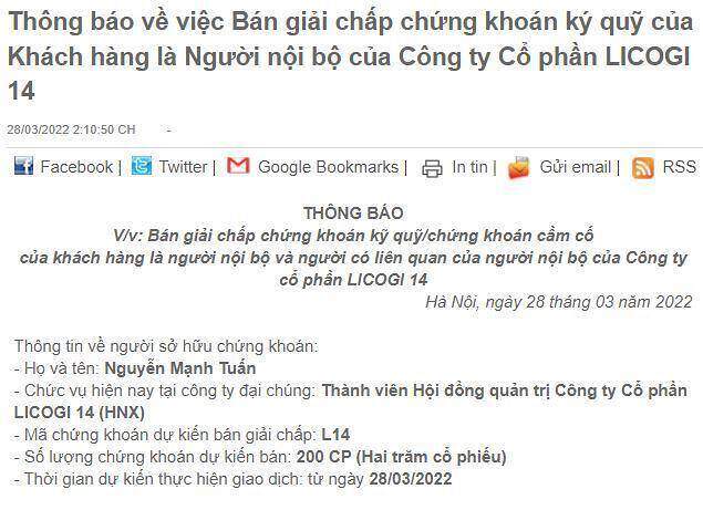 Sau 3 tháng, cổ phiếu L14 của 'thầy A7' mất gần 250.000 đồng thị giá