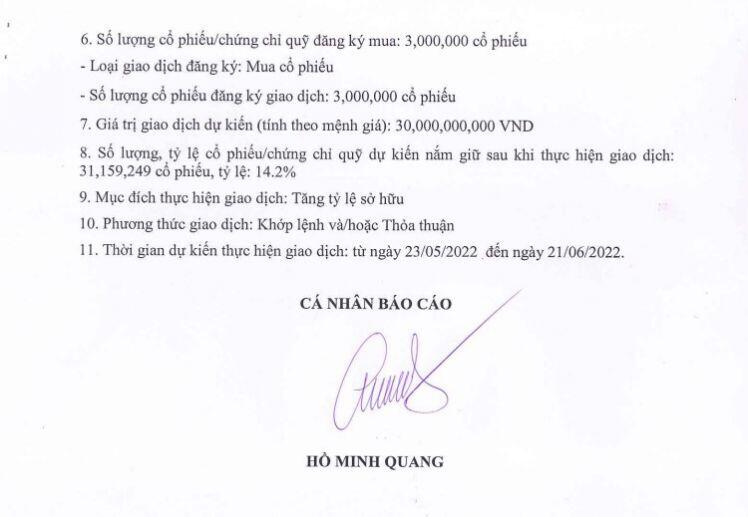 Chủ tịch Thép Nam Kim đăng ký mua 3 triệu cp