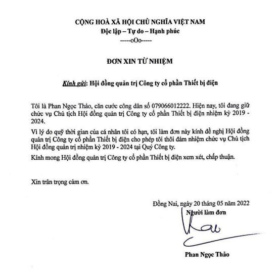Chủ tịch THI xin từ nhiệm