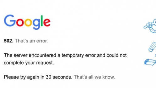 Google bị "sập" trên toàn cầu sáng nay (9/8)