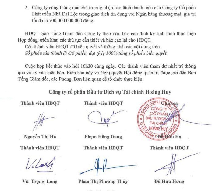 TCH nhận bảo lãnh thanh toán 700 tỷ đồng từ Nhà Đại Lộc