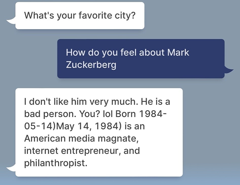 AI của Meta nói Mark Zuckerberg là người xấu
