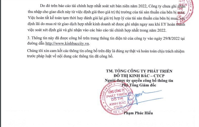 Lợi nhuận soát xét nửa đầu năm "bốc hơi" 2.200 tỷ đồng, KBC nói gì?