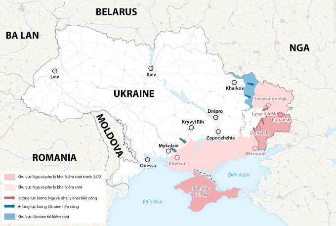 Ukraine tuyên bố giành lại 6.000 km2 lãnh thổ