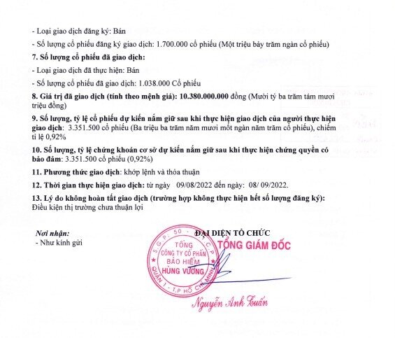 SAM: Tổ chức liên quan đến lãng đạo vừa bán hơn 1 triệu cp