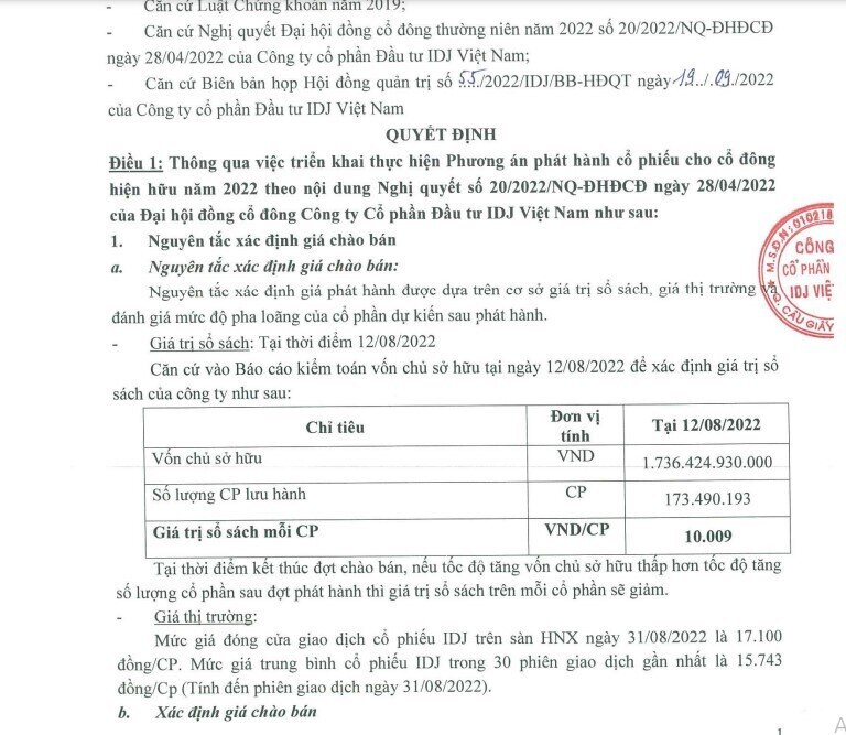 IDJ muốn tăng vốn điều lệ lên gần 3.470 tỷ đồng