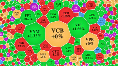 Lực cầu bắt đáy hỗ trợ VN-Index đóng cửa trong sắc xanh