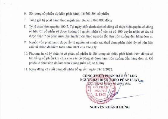 LDG bất ngờ chốt ngày chia cổ tức 2019 bằng cổ phiếu