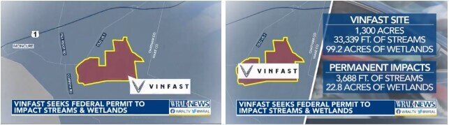 Toàn cảnh khu đất xây nhà máy 4 tỷ USD của VinFast tại Mỹ
