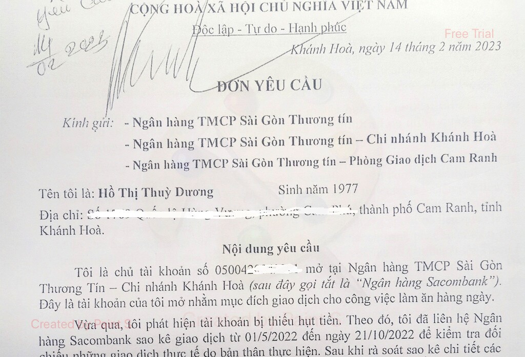 Phía sau chuyện khách hàng mất 46,9 tỷ đồng trong tài khoản ngân hàng Sacombank