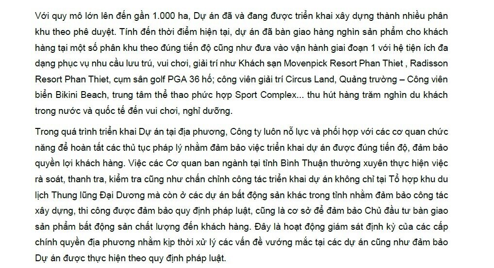 Novaland (NVL) nói gì trước thông tin Bình Thuận chấn chỉnh giao dịch mua bán tại dự án Phan Thiết?