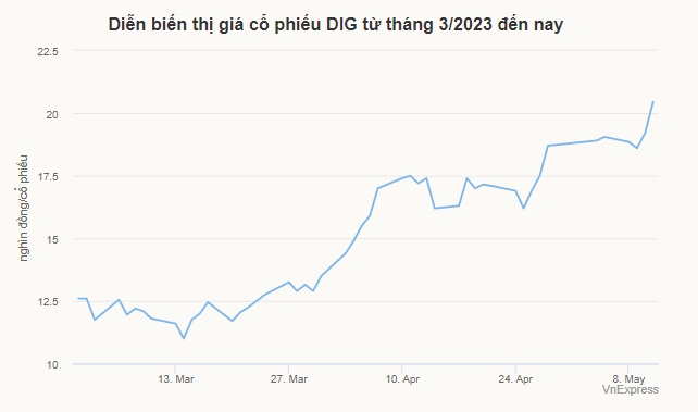 Cổ phiếu DIG dậy sóng