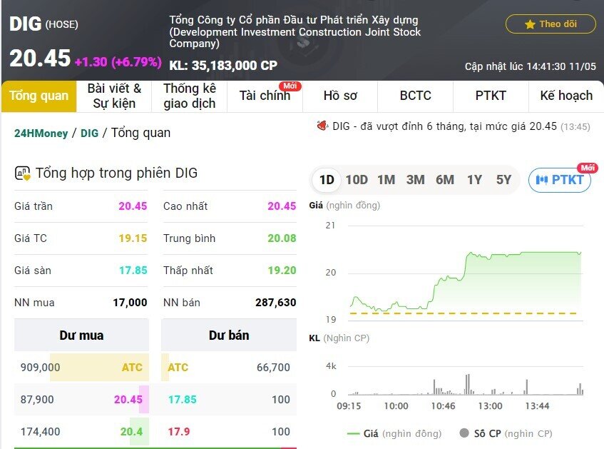 DIC Corp: Con trai Chủ tịch “bắt đáy” thành công hàng triệu cổ phiếu