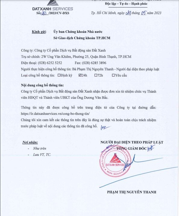 DXS: Ông Dương Văn Bắc xin từ nhiệm thành viên UBKT và HĐQT