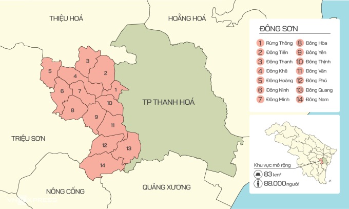 Lùi kế hoạch sáp nhập huyện Đông Sơn vào TP Thanh Hóa